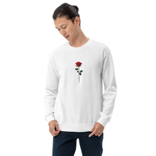 Red Rose on White Back Print Unisex Sweatshirt