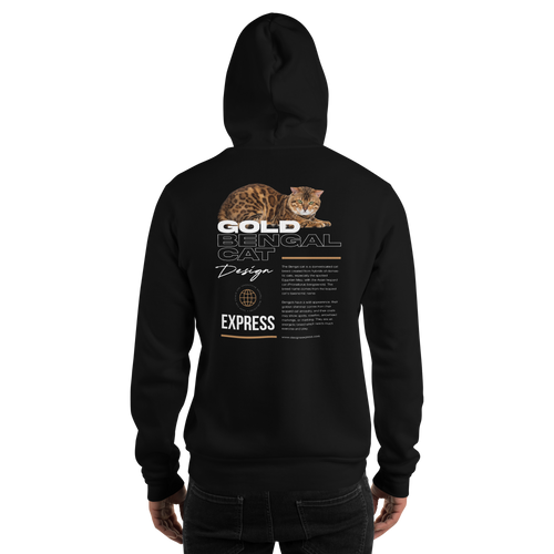 Gold Bengal Cat Unisex Hoodie Front