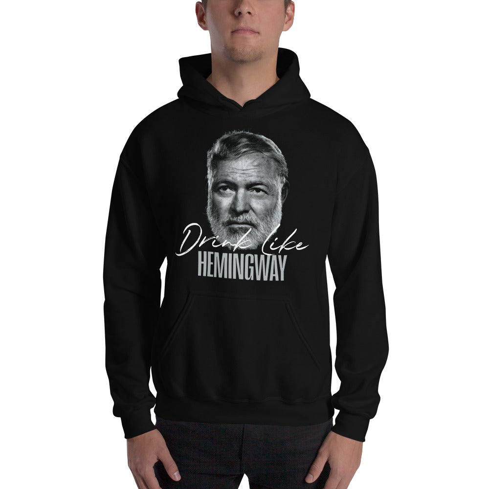 Drink Like Hemingway Portrait Unisex Hoodie