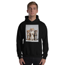 Funny Tripple Cats Unisex Hoodie Front Print