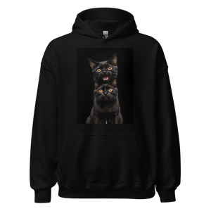 Two Black Cats Follows Unisex Hoodie Front Print