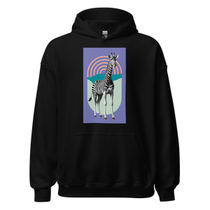 Giraffe Zebra Purple Unisex Hoodie Front Print