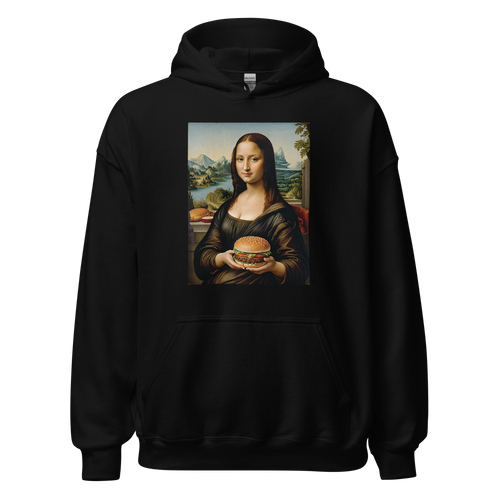 Monalisa Burger Unisex Hoodie Front Print