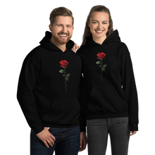 Red Rose on Black Unisex Hoodie