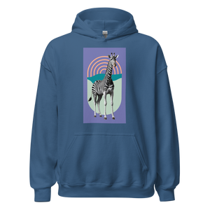 Giraffe Zebra Purple Unisex Hoodie Front Print