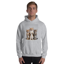 Funny Tripple Cats Unisex Hoodie Front Print