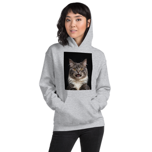 Shocked Cat Face Unisex Hoodie Front Print