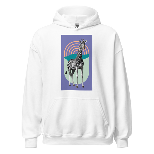 Giraffe Zebra Purple Unisex Hoodie Front Print