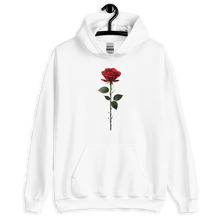 Red Rose on White Unisex Hoodie