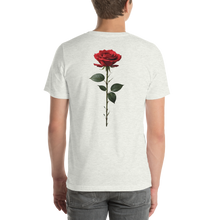 Red Rose on White Back Print Unisex T-shirt