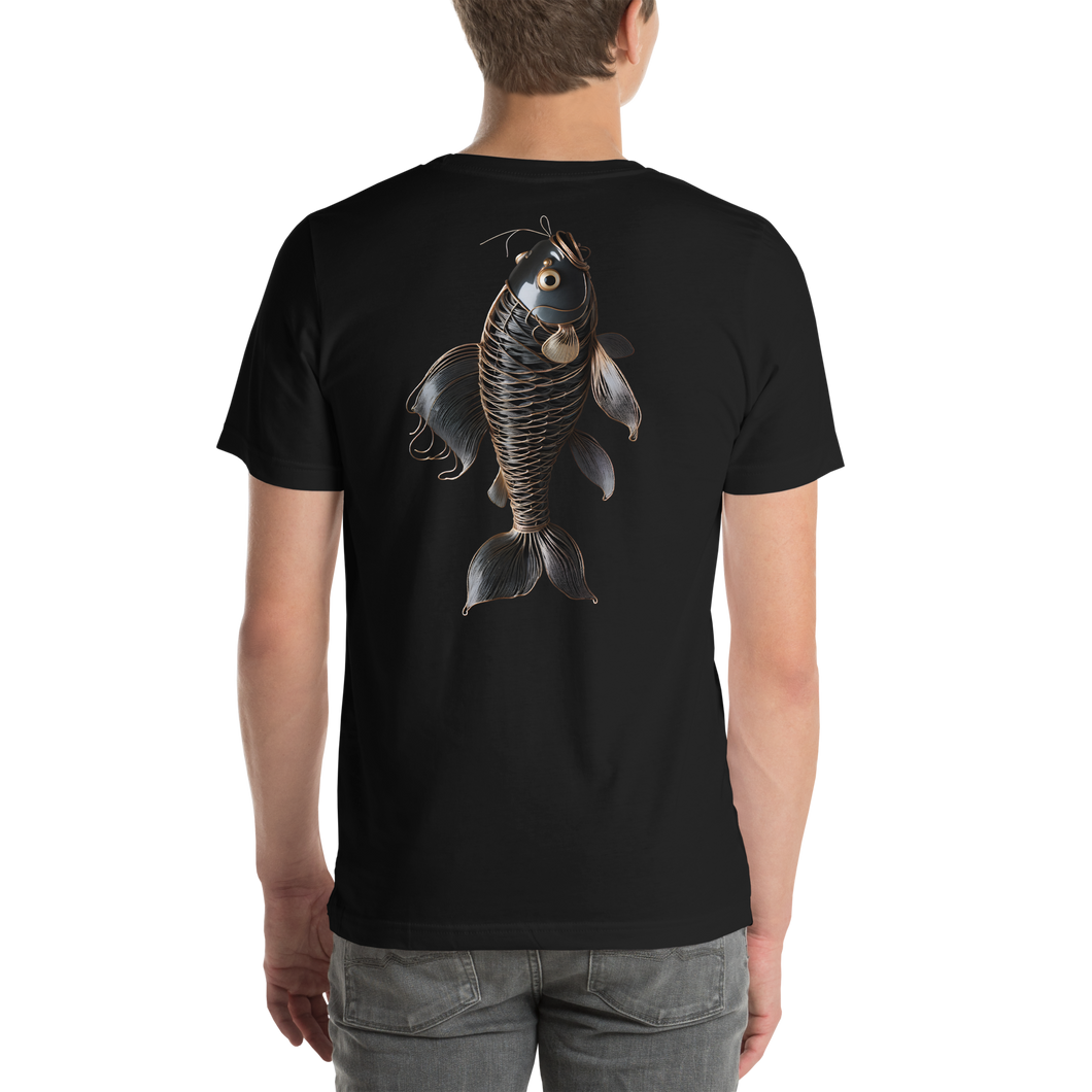 Minimalism Copperplate Art Fish Back Print Unisex T-shirt