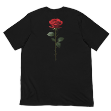 Red Rose on Black Back Print Unisex T-shirt