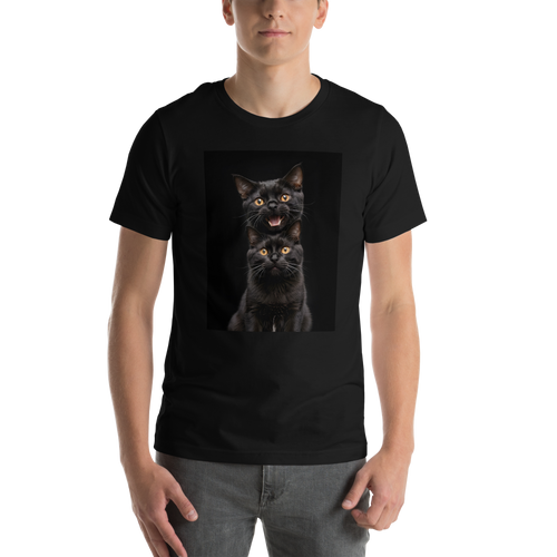 Two Black Cats Follows Unisex T-shirt Front Print