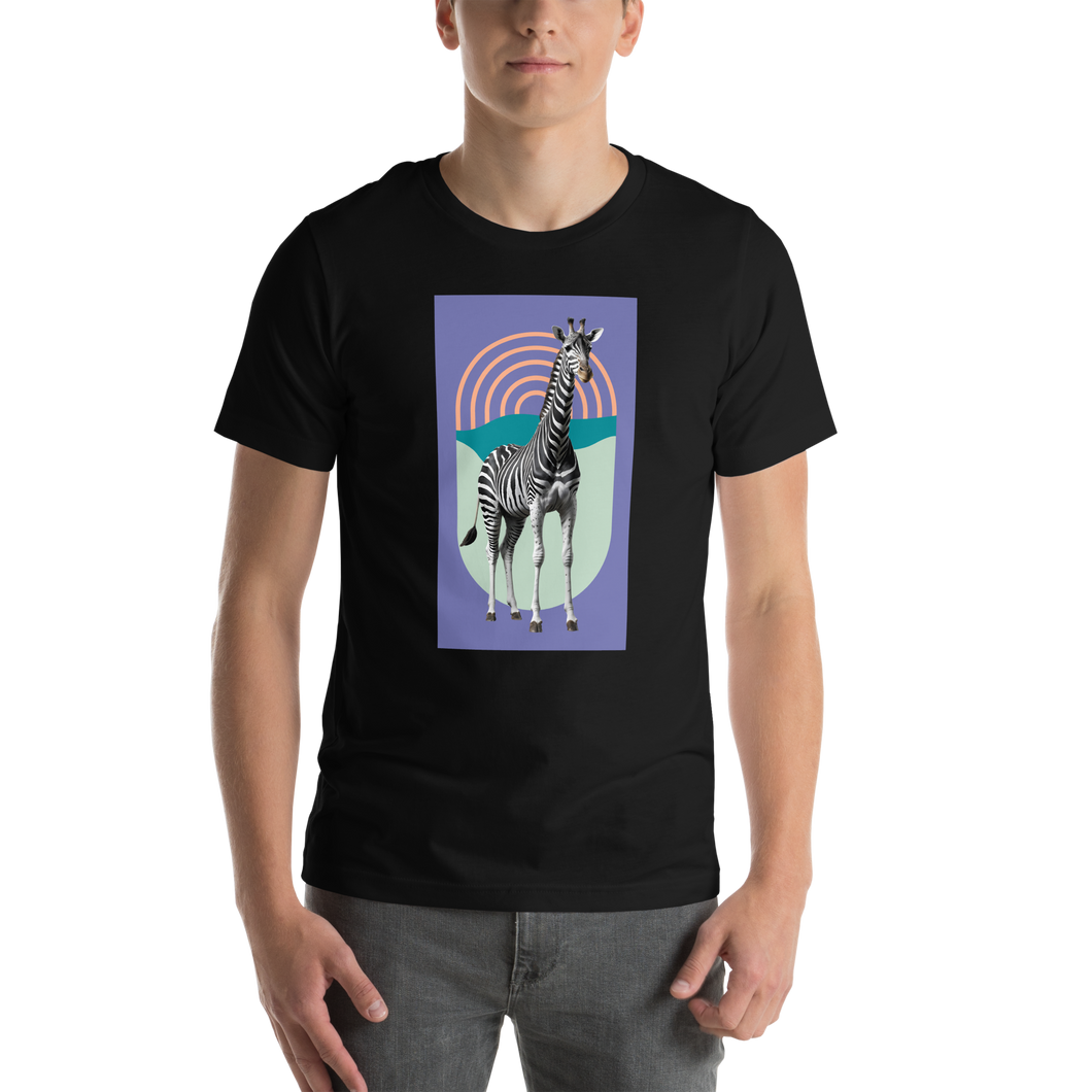 Giraffe Zebra Purple Unisex T-shirt Front Print