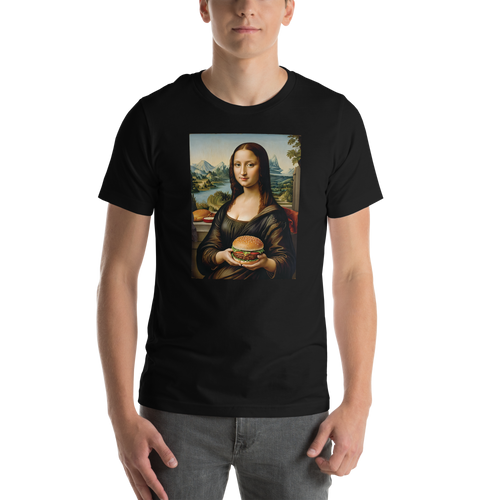 Monalisa Burger Unisex T-shirt Front Print