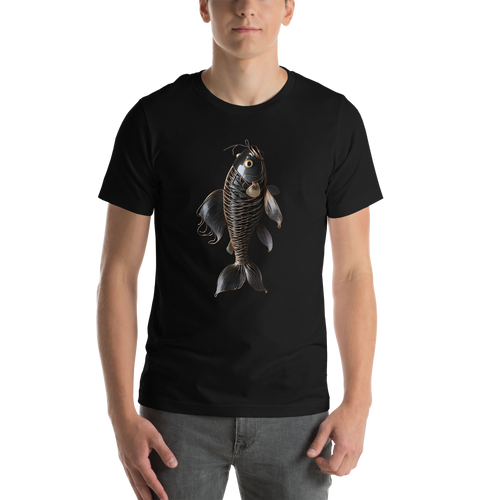 Minimalism Copperplate Art Fish Front Print Unisex T-shirt