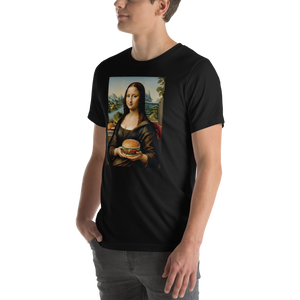 Monalisa Burger Unisex T-shirt Front Print