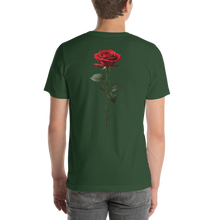 Red Rose on Black Back Print Unisex T-shirt