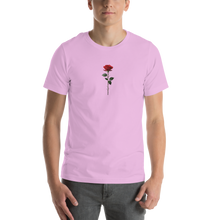 Red Rose on White Back Print Unisex T-shirt