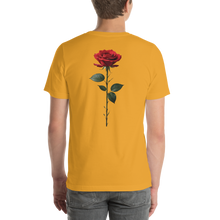 Red Rose on Black Back Print Unisex T-shirt