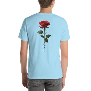 Red Rose on White Back Print Unisex T-shirt