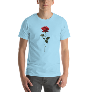 Red Rose on White Unisex T-shirt