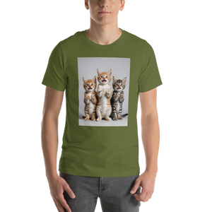 Funny Tripple Cats Unisex T-shirt Front Print