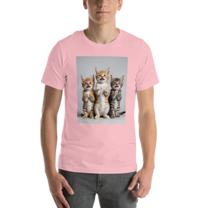 Funny Tripple Cats Unisex T-shirt Front Print