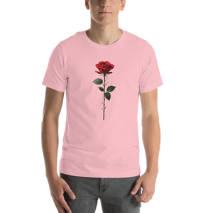 Red Rose on White Unisex T-shirt