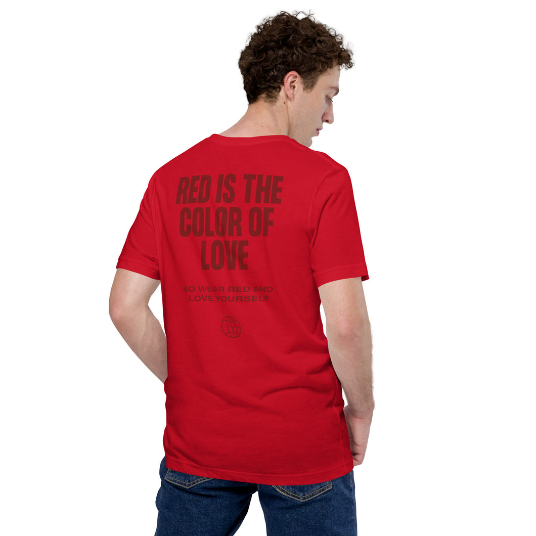 Red is the color of love Short-Sleeve Unisex T-Shirt