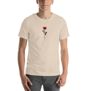 Red Rose on White Back Print Unisex T-shirt