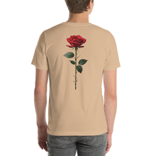 Red Rose on White Back Print Unisex T-shirt