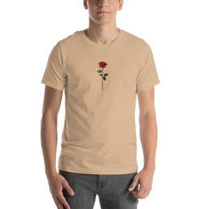 Red Rose on White Back Print Unisex T-shirt