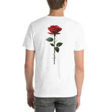 Red Rose on White Back Print Unisex T-shirt