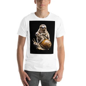 Sloth Riding A Snail Unisex T-shirt Front Print