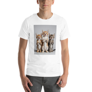 Funny Tripple Cats Unisex T-shirt Front Print