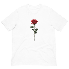 Red Rose on White Unisex T-shirt