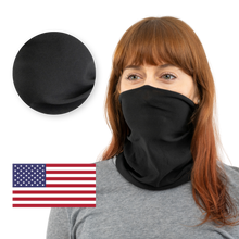 Black / Smooth White USA Face Defender Neck Gaiters (Buy More, Save More!) Masks by Design Express