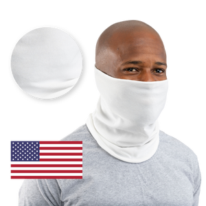 White / Smooth Black USA Face Defender Neck Gaiters (Buy More, Save More!) Masks by Design Express