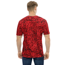 Red Rose Pattern Men's T-shirt by Design Express