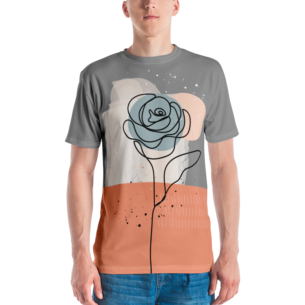 XS Soft Flower Line Men's T-shirt by Design Express