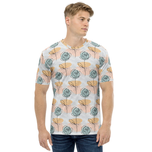 XS Pasty Flower Line Pattern Men's T-shirt by Design Express