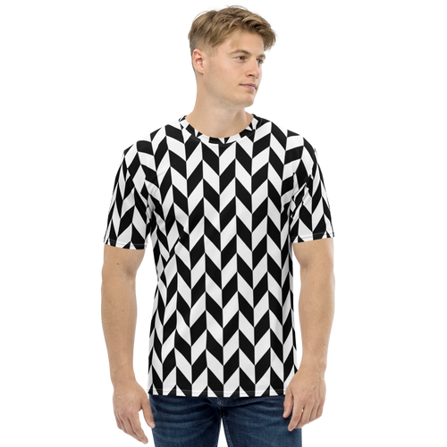 XS Chevron Flip Pattern Men's Full Print T-shirt by Design Express