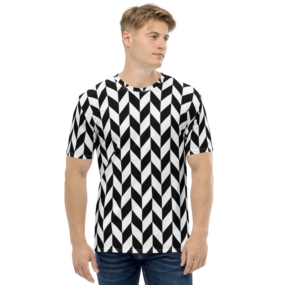 XS Chevron Flip Pattern Men's Full Print T-shirt by Design Express