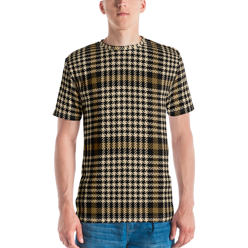 XS Herringbone Glen Plaid Pattern Full Print T-shirt by Design Express