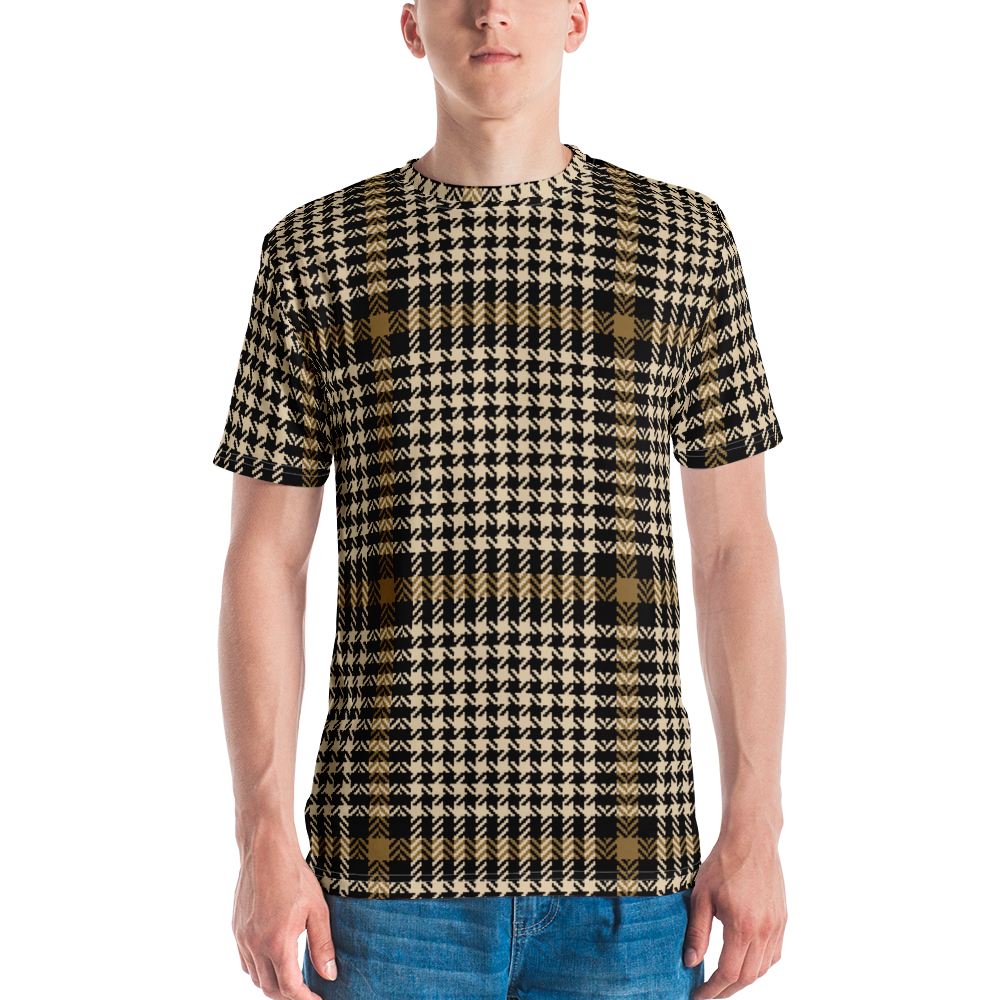 XS Herringbone Glen Plaid Pattern Full Print T-shirt by Design Express