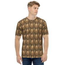 XS Golden Art Deco Pattern All-Over Print Men's T-shirt by Design Express