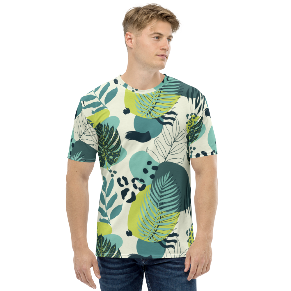 XS Fresh Tropical Leaf Pattern Full Print T-shirt by Design Express