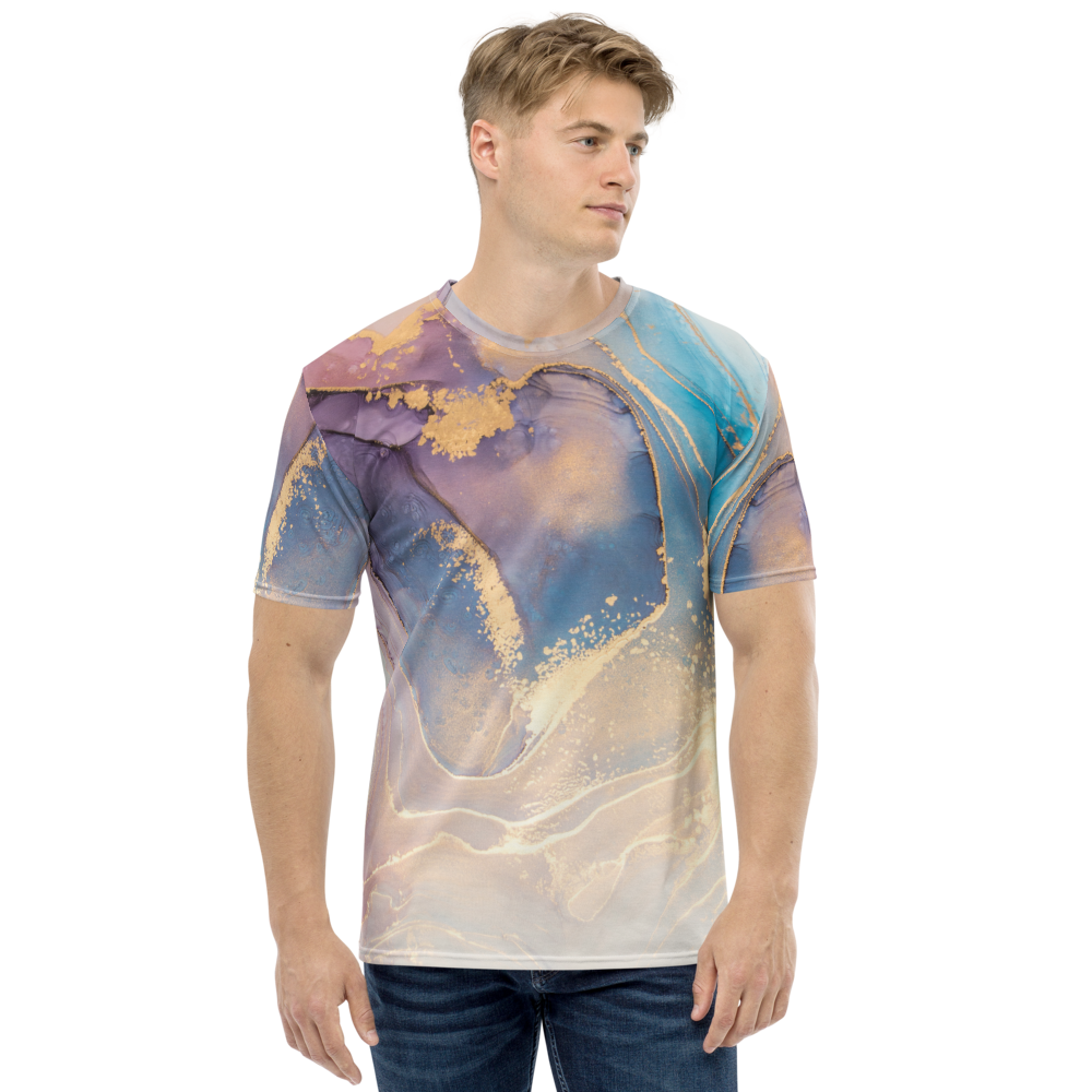 XS Soft Marble Liquid ink Art Full Print T-shirt by Design Express