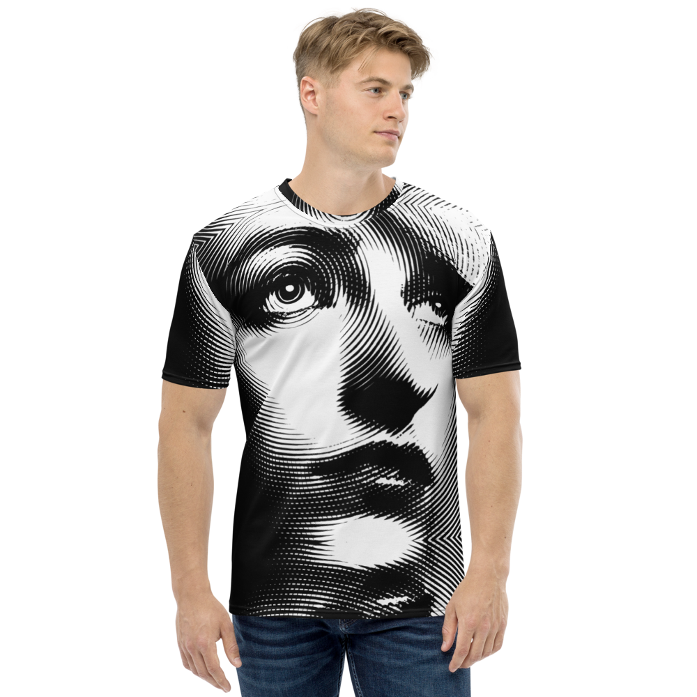 XS Face Art Black and white Men's T-shirt by Design Express